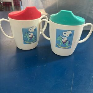 Vintage Danara Snoopy sippy cups